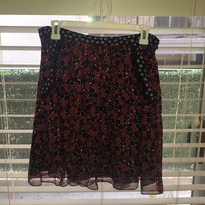 DVF red, white blue silk skirt